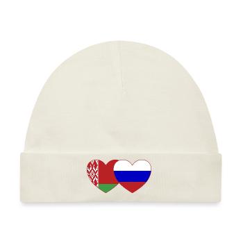 Belarus Russland Flagge Herz - Baby Premium Organic Mütze - Naturweiß - Vorne