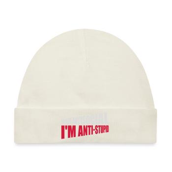 not antisocial anti stupid - Baby Premium Organic Mütze - Naturweiß - Vorne