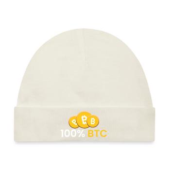 100% BTC - Baby Premium Organic Mütze - Naturweiß - Vorne