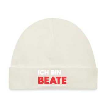 Beate Name Spruch für stolze Beates - Baby Premium Organic Mütze - Naturweiß - Vorne