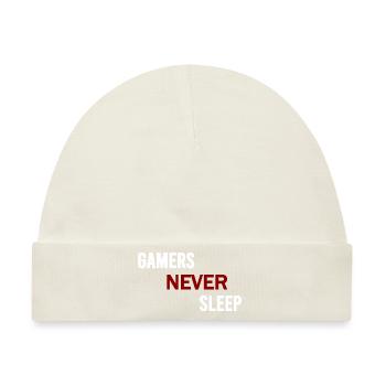 Gamer schlafen nie - Baby Premium Organic Mütze - Naturweiß - Vorne
