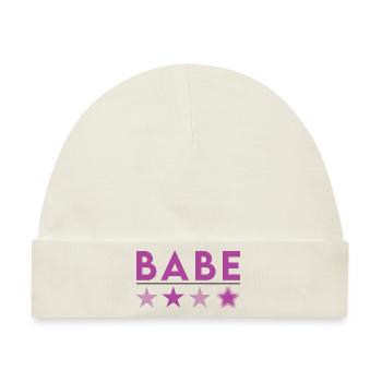 Babe Lila - Baby Premium Organic Mütze - Naturweiß - Vorne