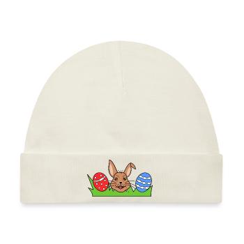 Happy Easter Eggs - Baby Premium Organic Mütze - Naturweiß - Vorne