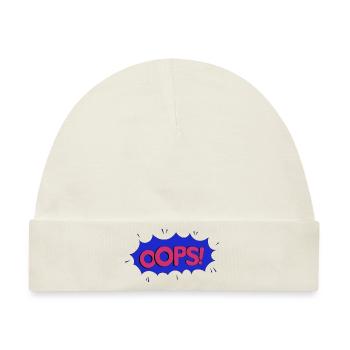 OOPS blue pink - Baby Premium Organic Mütze - Naturweiß - Vorne