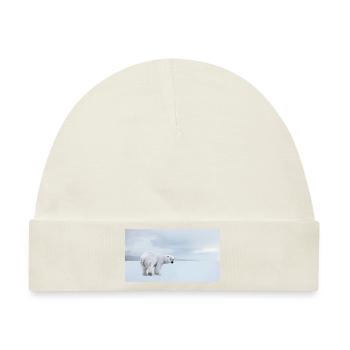 Majestätischer Eisbär in der Arktis 🐻❄️ - Baby Premium Organic Mütze - Naturweiß - Vorne
