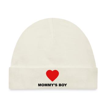 Süßes "Mommy's Boy" Design für Ihn - Baby Premium Organic Mütze - Naturweiß - Vorne