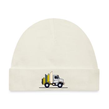 Einfacher geometrischer LKW - Baby Premium Organic Mütze - Naturweiß - Vorne