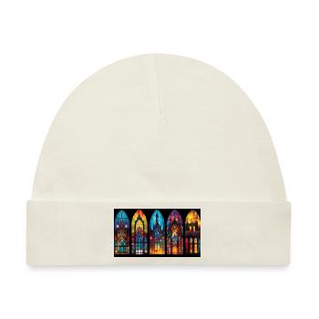 izup2u gothic Kirche - Baby Premium Organic Mütze - Naturweiß - Vorne