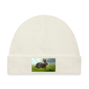 Jumping Rabbit - Baby Premium Organic Mütze - Naturweiß - Vorne