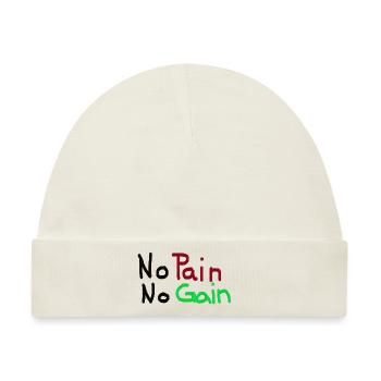 No Pain No Gain - Baby Premium Organic Mütze - Naturweiß - Vorne