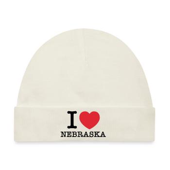 Ich liebe Nebraska | Nebraska | I Herz Nebraska - Baby Premium Organic Mütze - Naturweiß - Vorne
