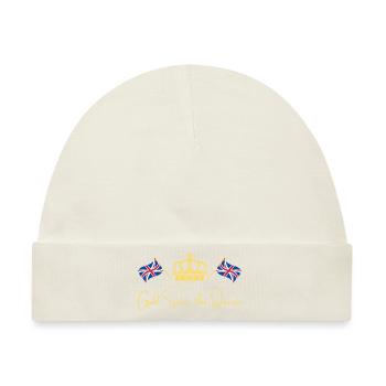 Britische Königin Krönung Camilla England Flagge - Baby Premium Organic Mütze - Naturweiß - Vorne