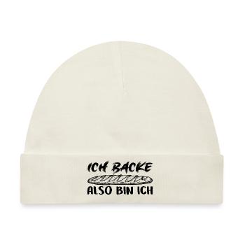 Ich backe also bin ich - Backen mein Hobby - Baby Premium Organic Mütze - Naturweiß - Vorne