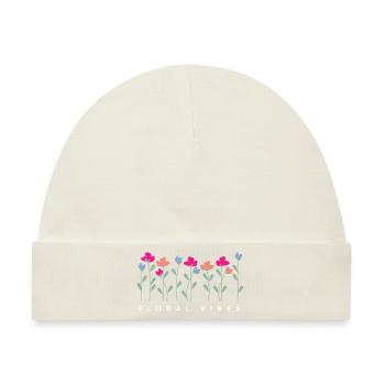 Blumige Vibes - Geschenkidee - Baby Premium Organic Mütze - Naturweiß - Vorne