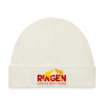 RINGEN und es geht rund - Baby Premium Organic Mütze - Naturweiß - Vorne