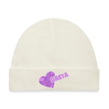 Prinzessin für Greta Krone Krönchen - Baby Premium Organic Mütze - Naturweiß - Vorne
