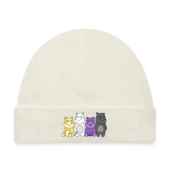 Nonbinary Flag Hippo Design für stolze Enbys - Baby Premium Organic Mütze - Naturweiß - Vorne