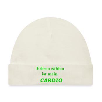 Erbsen zählen ist mein Cardio Shirt Geschenk - Baby Premium Organic Mütze - Naturweiß - Vorne