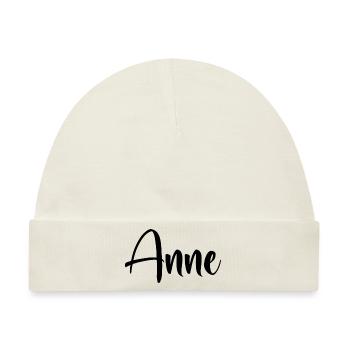 Vorname - Anne - Baby Premium Organic Mütze - Naturweiß - Vorne