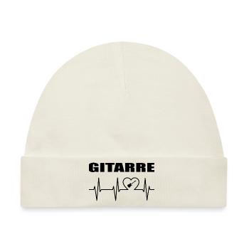 Gitarre - Baby Premium Organic Mütze - Naturweiß - Vorne