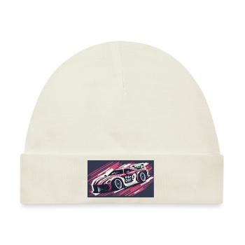 Pink Racecar - Baby Premium Organic Mütze - Naturweiß - Vorne