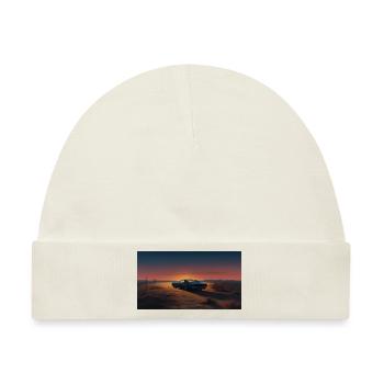 Muscle Car in the Desert - Baby Premium Organic Mütze - Naturweiß - Vorne