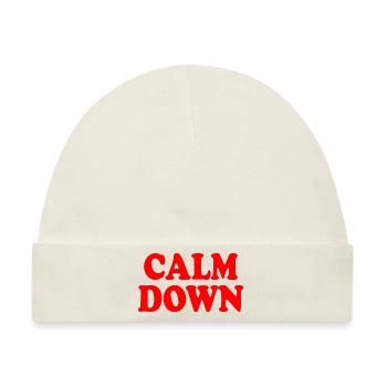 Calm down - Baby Premium Organic Mütze - Naturweiß - Vorne