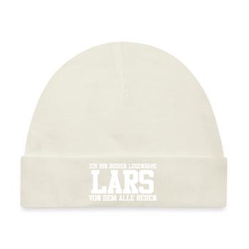 Lars Name Design - Baby Premium Organic Mütze - Naturweiß - Vorne