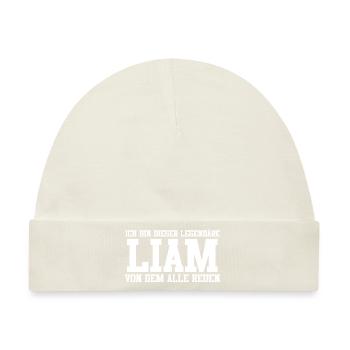 Liam Name Design - Baby Premium Organic Mütze - Naturweiß - Vorne
