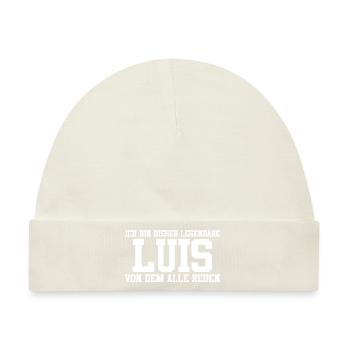 Luis Name Design - Baby Premium Organic Mütze - Naturweiß - Vorne