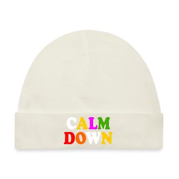 Calm down - Baby Premium Organic Mütze - Naturweiß - Vorne