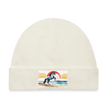 Rising horse in the sunset illustration - Baby Premium Organic Mütze - Naturweiß - Vorne