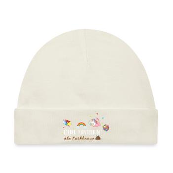 Lieber kunterbunt als kackbraun,anti afd - Baby Premium Organic Mütze - Naturweiß - Vorne