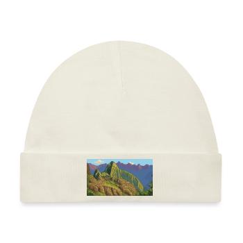Machu Picchu, Peru - Pixel Art - Baby Premium Organic Mütze - Naturweiß - Vorne