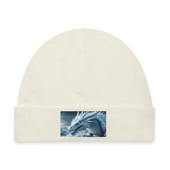 Ein realistischer, majestätischer weißer Eisdrache - Baby Premium Organic Mütze - Naturweiß - Vorne
