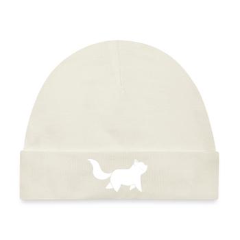 Katze in Bewegung Katzenfreund - Baby Premium Organic Mütze - Naturweiß - Vorne