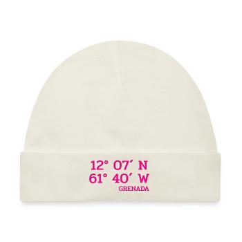 Grenada Coordinates - Koordinaten - Karibik - Baby Premium Organic Mütze - Naturweiß - Vorne