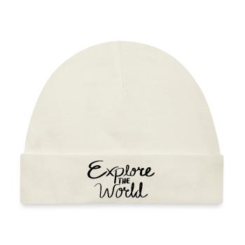Explore the World - Baby Premium Organic Mütze - Naturweiß - Vorne