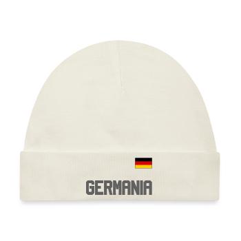 Deutschland Trikot Look GERMANIA mit Flagge Fahne - Baby Premium Organic Mütze - Naturweiß - Vorne