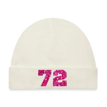 72 Pink Glitter - 72. Geburtstag - Baby Premium Organic Mütze - Naturweiß - Vorne