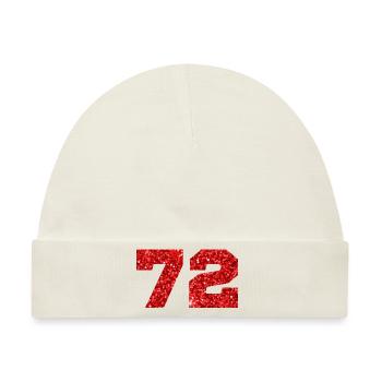 72 Roter Glitzer - 72 Geburtstag - Baby Premium Organic Mütze - Naturweiß - Vorne