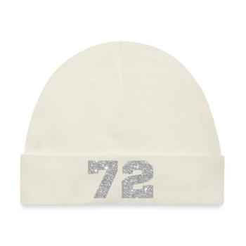 72 Silber Glitter - 72 Geburtstag - Baby Premium Organic Mütze - Naturweiß - Vorne