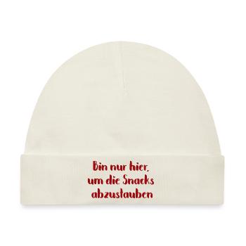 Snacks abstauben - Baby Premium Organic Mütze - Naturweiß - Vorne