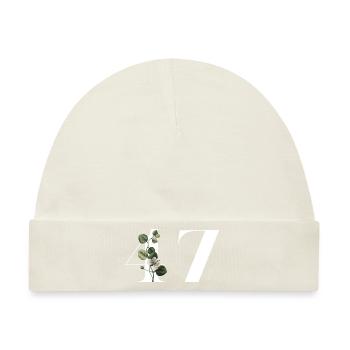 Nummer 47 Blumengrün - 47. Blumengeburtstag - Baby Premium Organic Mütze - Naturweiß - Vorne