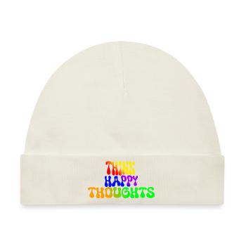 Think Happy Thoughts - Baby Premium Organic Mütze - Naturweiß - Vorne