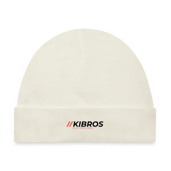 KIBROS Orange Schwarz Facebook Titelbild - Baby Premium Organic Mütze - Naturweiß - Vorne
