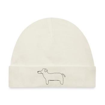 Gezeichneter Hund - Baby Premium Organic Mütze - Naturweiß - Vorne