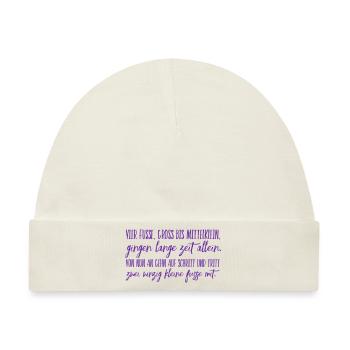 Taufe Geschenk - Baby Premium Organic Mütze - Naturweiß - Vorne