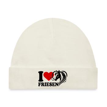 I love Pferd Friesen - Baby Premium Organic Mütze - Naturweiß - Vorne