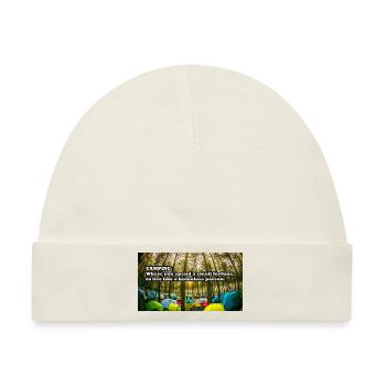 Camping - Baby Premium Organic Mütze - Naturweiß - Vorne